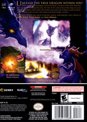 Legend of Spyro, The - A New Beginning box cover back